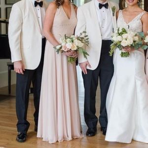 Dessy halter bridesmaid dress
